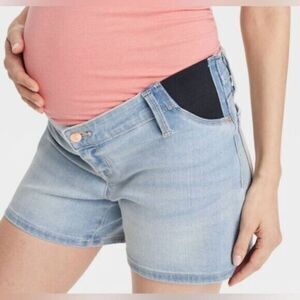 NWT Isabel Women’s Underbelly Midi Maternity Denim Jean Shorts - Size 2